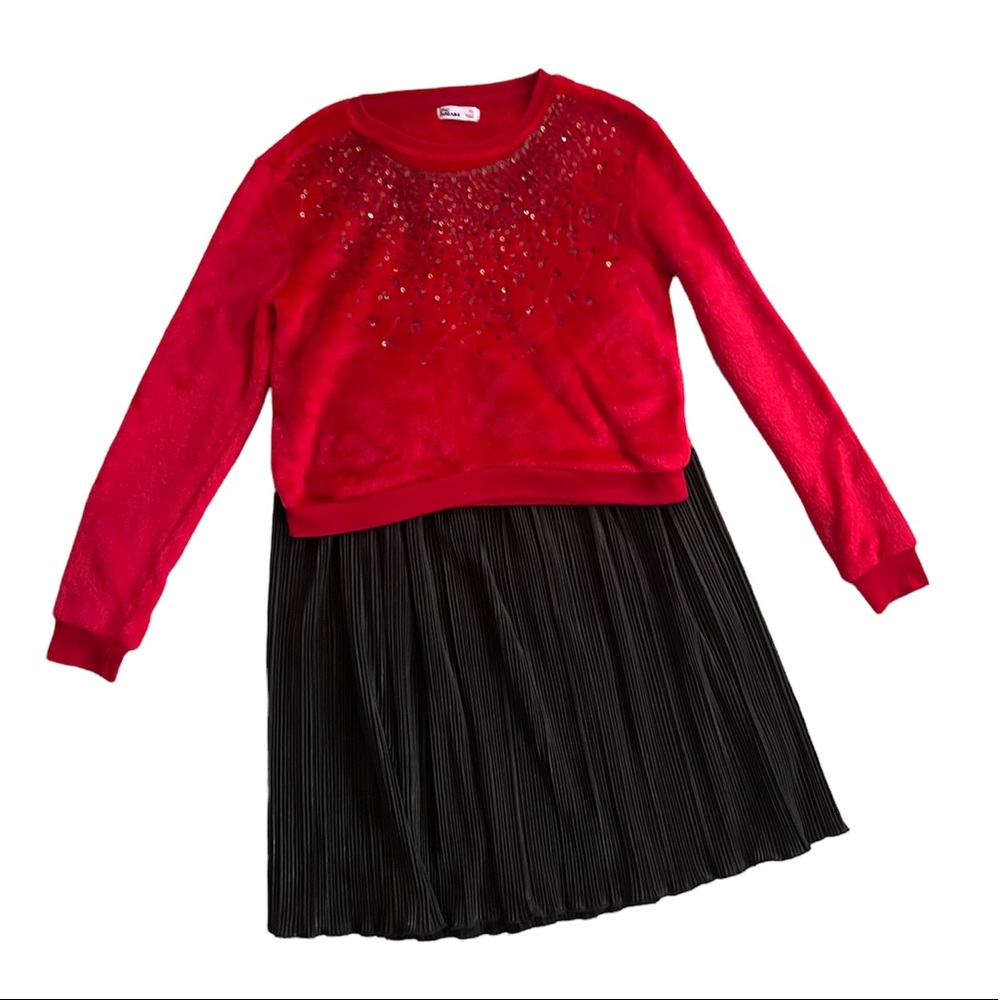 2 pice items of Red Sequin and Black Skirt
